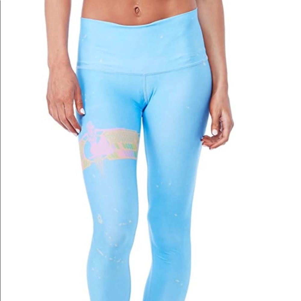 Vibrant Blue Graphic Leggings